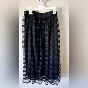 Metro Wear Tulle Striped Black Elastic Waist 38" Waist 2x